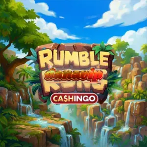 Tampilan visual slot Rumble Kong Cashingo dengan tema hutan dan grid CASHINGO